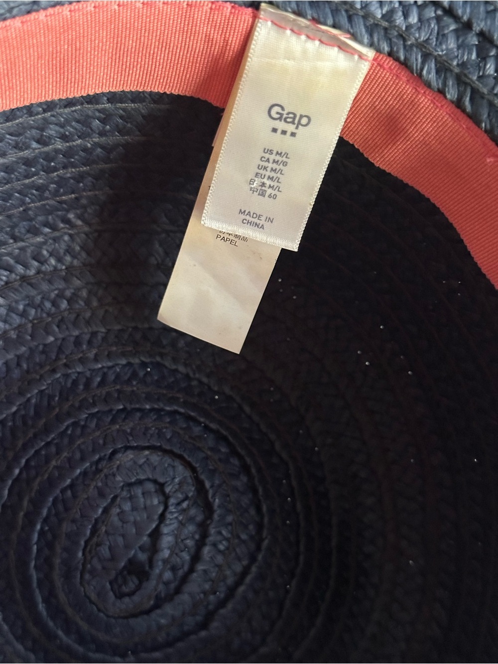 GAP Navy Blue Wide Brim Straw Sun Hat - Picture 5 of 5